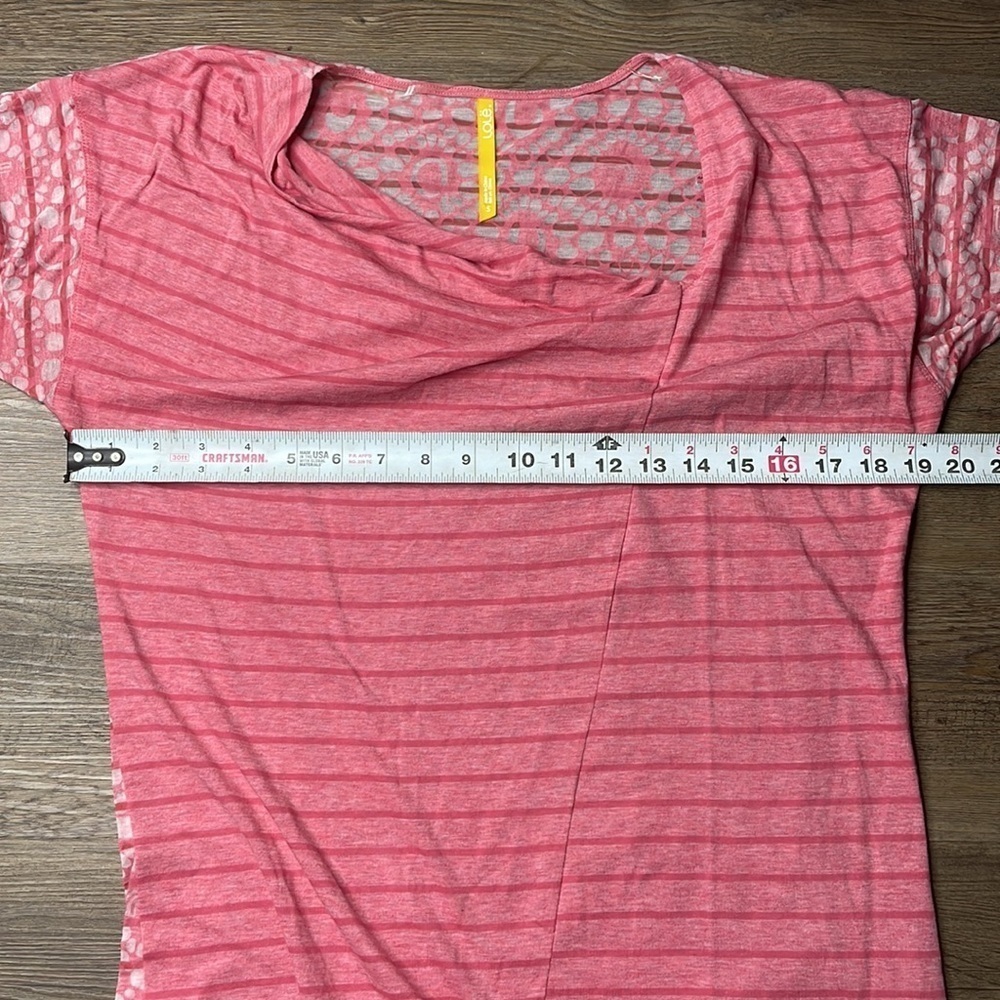 Lolë Women’s Pink Striped 3/4 Sleeve Long Tunic Top, Coverup, size small - Picture 6 of 11
